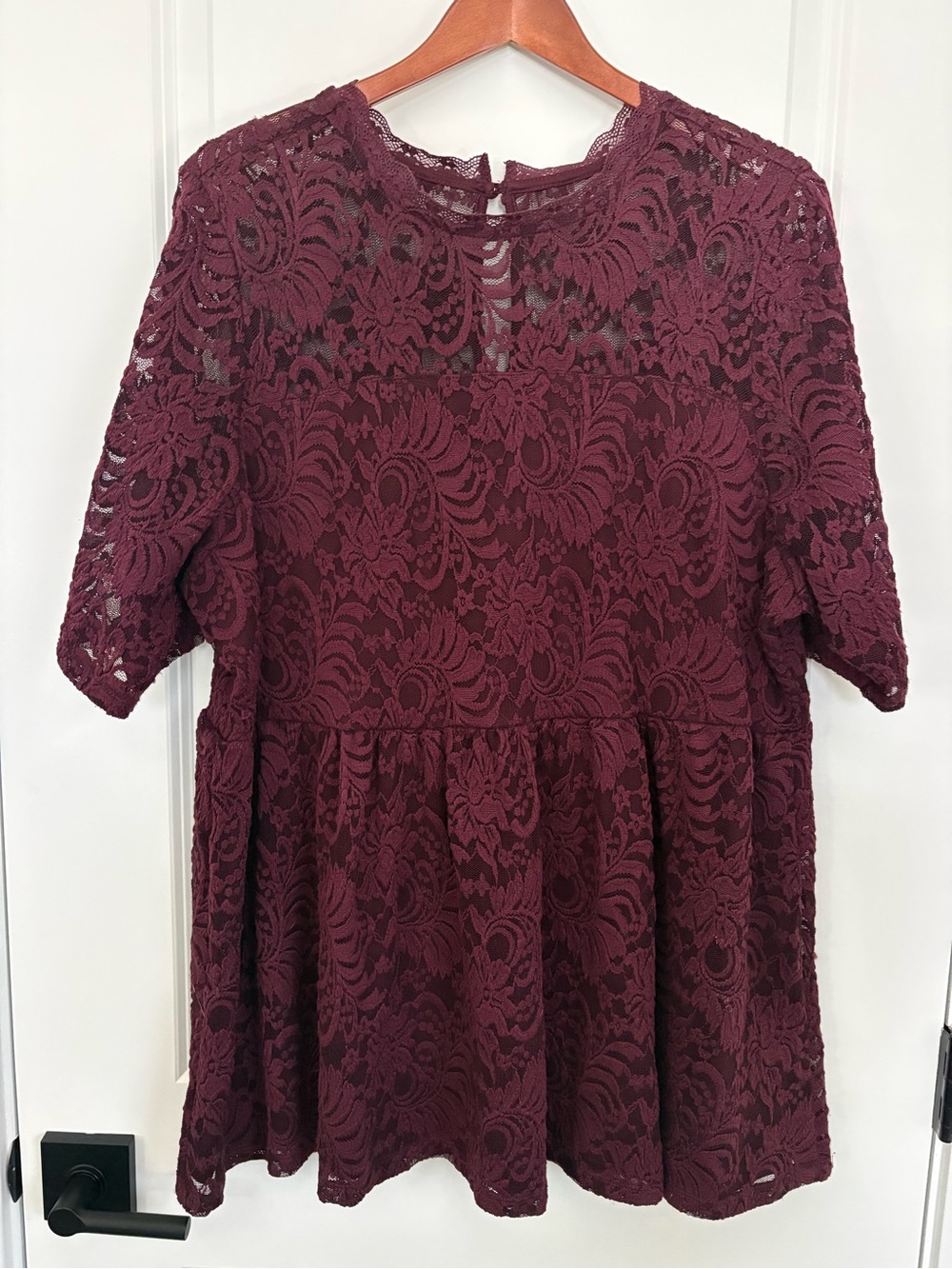 Torrid Lace Peplum Top in Deep Burgundy 3X